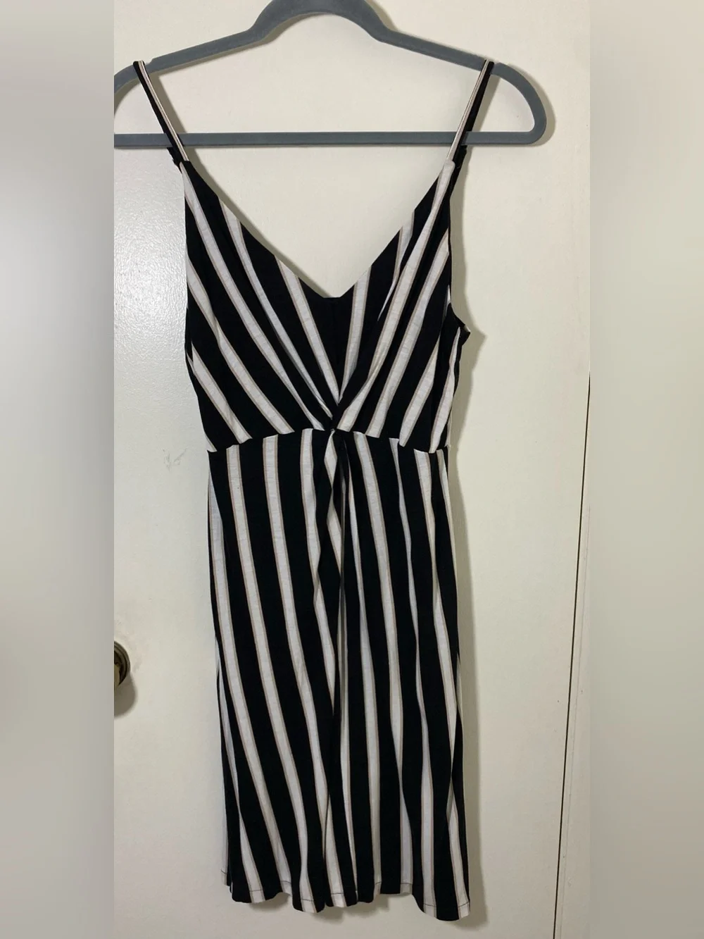 Black & White Vertical Stripe Maxi Dress - Picture 1 of 3